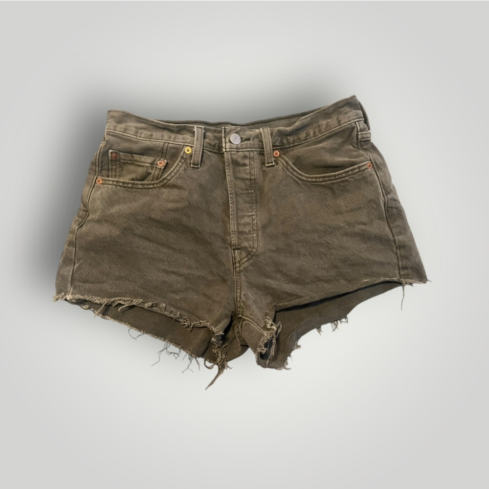 Levi's 501 Olive Green Denim Shorts